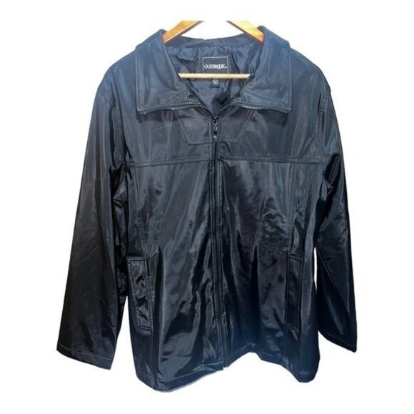 Outbrook Black Waterproof Jacket Adjustable Waist & Multiple Pockets Womens Sz L - Picture 1 of 12